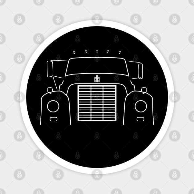 International Harvester Loadstar 1600 classic truck white outline graphic Magnet by soitwouldseem